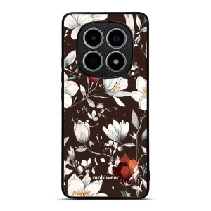 Lesklý kryt na mobil Xiaomi Redmi Note 15 4G - Mobiwear Glossy GP72G, květy na hnědé
