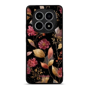Lesklý kryt na mobil Xiaomi Redmi Note 15 4G - Mobiwear Glossy G171G, zlatavé lístky a květy