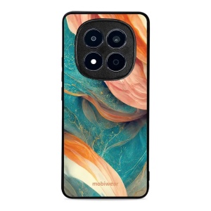 Lesklý kryt na mobil Xiaomi Redmi Note 15 Pro 4G - Mobiwear Glossy G025G, azurový a oranžový mramor