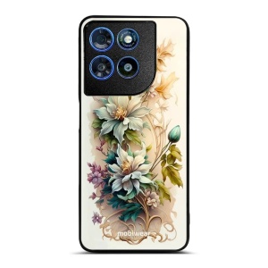 Lesklý kryt na mobil Motorola Moto G57 Power - Mobiwear Glossy G014G, krémové květy