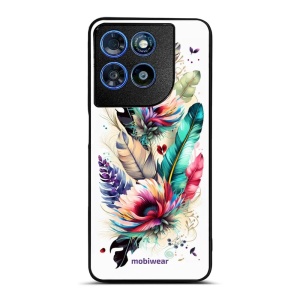 Lesklý kryt na mobil Motorola Moto G57 Power - Mobiwear Glossy G017G, pírka a květy