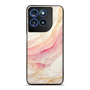 Lesklý kryt na mobil Motorola Moto G57 Power - Mobiwear Glossy G027G, růžový a zlatavý mramor
