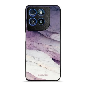Lesklý kryt na mobil Motorola Moto G57 Power - Mobiwear Glossy G028G, bílý a fialový mramor