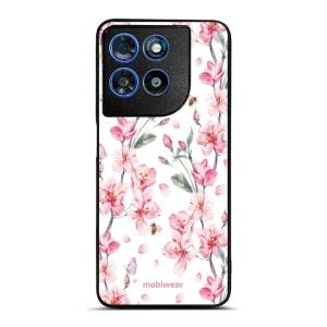 Lesklý kryt na mobil Motorola Moto G57 Power - Mobiwear Glossy G033G, růžové květy