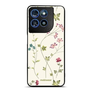 Lesklý kryt na mobil Motorola Moto G57 Power - Mobiwear Glossy G035G, tenké rostlinky s květy