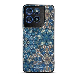 Lesklý kryt na mobil Motorola Moto G57 Power - Mobiwear Glossy G038G, modré mandala květy