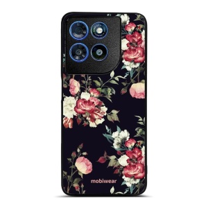 Lesklý kryt na mobil Motorola Moto G57 Power - Mobiwear Glossy G040G, růže na černé