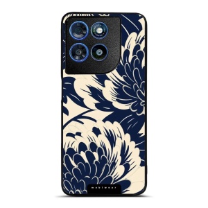 Lesklý kryt na mobil Motorola Moto G57 Power - Mobiwear Glossy GA40G, modré a béžové květy