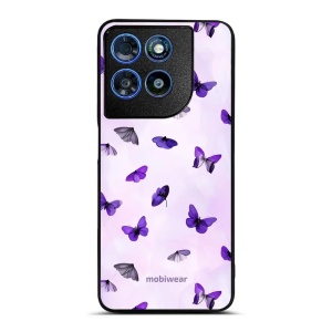 Lesklý kryt na mobil Motorola Moto G57 Power - Mobiwear Glossy GP77G, fialoví motýlci