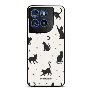 Lesklý kryt na mobil Motorola Moto G57 Power - Mobiwear Glossy G162G, noční kočičky