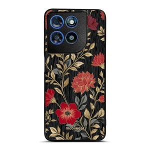 Lesklý kryt na mobil Motorola Moto G57 Power - Mobiwear Glossy G172G, červená kvítka