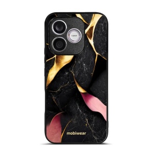 Lesklý kryt na mobil Honor 600 Lite - Mobiwear Glossy G021G, černý a zlatavý mramor