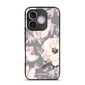 Lesklý kryt na mobil Honor 600 Lite - Mobiwear Glossy G034G, květy na šedém pozadí