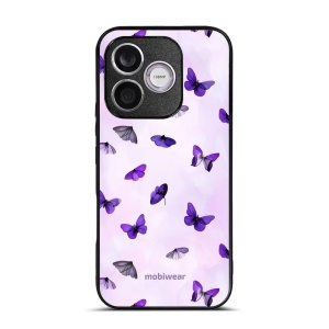Lesklý kryt na mobil Honor 600 Lite - Mobiwear Glossy GP77G, fialoví motýlci