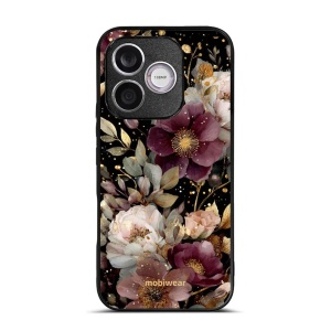 Lesklý kryt na mobil Honor 600 Lite - Mobiwear Glossy G169G, zlatavé kvítky