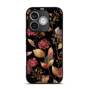 Lesklý kryt na mobil Honor 600 Lite - Mobiwear Glossy G171G, zlatavé lístky a květy