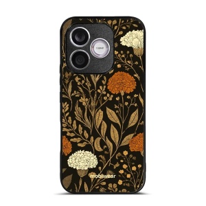 Lesklý kryt na mobil Honor 600 Lite - Mobiwear Glossy G174G, béžová a oranžová kvítka