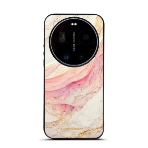 Lesklý kryt na mobil Xiaomi 17 Ultra - Mobiwear Glossy G027G, růžový a zlatavý mramor