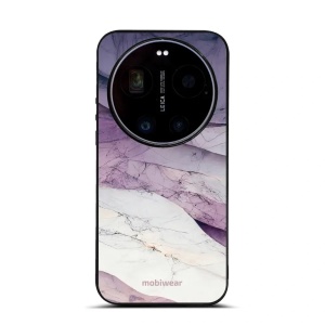 Lesklý kryt na mobil Xiaomi 17 Ultra - Mobiwear Glossy G028G, bílý a fialový mramor