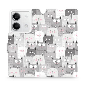 Flipové pouzdro Mobiwear na mobil Xiaomi Redmi Note 13 5G - M099P Kočičky - VÝPRODEJ