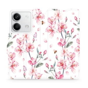 Flipové pouzdro Mobiwear - Xiaomi Redmi Note 13 5G - M124S Růžové květy