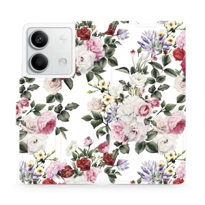 Flipové pouzdro Mobiwear - Xiaomi Redmi Note 13 5G - MD01S Růže na bílé