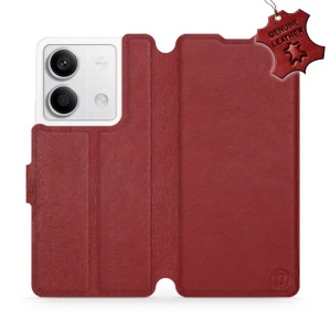 Kožené flip pouzdro Mobiwear - Xiaomi Redmi Note 13 5G - Tmavě červené