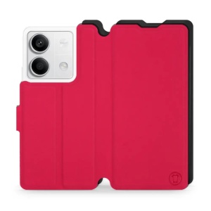 Flipové pouzdro Mobiwear Semiš - Xiaomi Redmi Note 13 5G - Rudé  & Černé - VÝPRODEJ