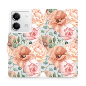 Flipové pouzdro Mobiwear - Xiaomi Redmi Note 13 5G - MP02S Pastelové květy