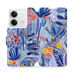 Flipové pouzdro Mobiwear - Xiaomi Redmi Note 13 5G - MP03P Modrá květena
