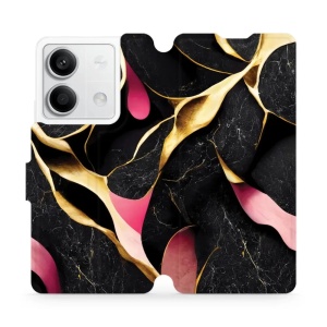 Flipové pouzdro Mobiwear - Xiaomi Redmi Note 13 5G - VP35S Černý a zlatavý mramor
