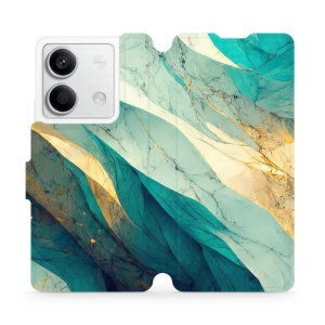 Flipové pouzdro Mobiwear - Xiaomi Redmi Note 13 5G - VP37S Zlatavý a zelenkavý mramor