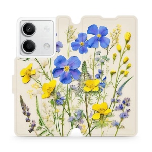 Flipové pouzdro Mobiwear - Xiaomi Redmi Note 13 5G - VP41S Modré a žluté kvítky