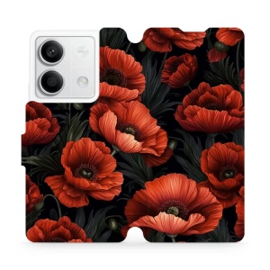 Flipové pouzdro Mobiwear - Xiaomi Redmi Note 13 5G - VP45S Temné červené květy