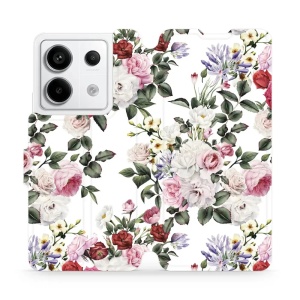 Flipové pouzdro Mobiwear - Xiaomi Redmi Note 13 Pro 5G / Poco X6 5G - MD01S Růže na bílé
