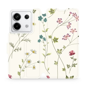 Flipové pouzdro Mobiwear - Xiaomi Redmi Note 13 Pro 5G / Poco X6 5G - MD03S Tenké rostlinky s květy - VÝPRODEJ