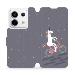 Flipové pouzdro Mobiwear - Xiaomi Redmi Note 13 Pro 5G / Poco X6 5G - V024P Jednorožec na kole