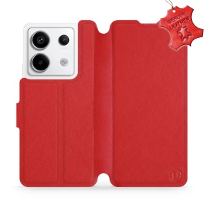 Kožené flip pouzdro Mobiwear - Xiaomi Redmi Note 13 Pro 5G / Poco X6 5G - Červené