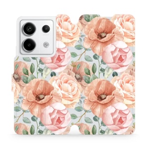 Flipové pouzdro Mobiwear - Xiaomi Redmi Note 13 Pro 5G / Poco X6 5G - MP02S Pastelové květy