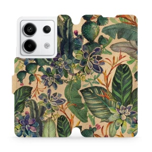 Flipové pouzdro Mobiwear - Xiaomi Redmi Note 13 Pro 5G / Poco X6 5G - VP05S Sukulenty