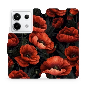 Flipové pouzdro Mobiwear - Xiaomi Redmi Note 13 Pro 5G / Poco X6 5G - VP45S Temné červené květy