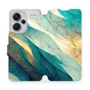 Flipové pouzdro Mobiwear - Xiaomi Redmi Note 13 Pro Plus 5G - VP37S Zlatavý a zelenkavý mramor