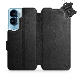 Kožené flip pouzdro Mobiwear - Honor 90 Lite 5G  - Černé