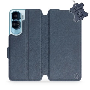 Kožené flip pouzdro Mobiwear - Honor 90 Lite 5G  - Modré