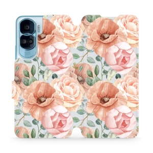 Flipové pouzdro Mobiwear - Honor 90 Lite 5G - MP02S Pastelové květy