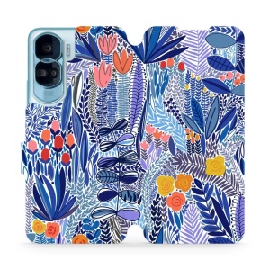 Flipové pouzdro Mobiwear - Honor 90 Lite 5G - MP03P Modrá květena