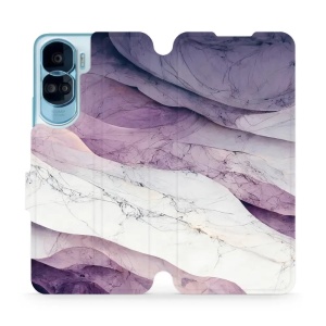 Flipové pouzdro Mobiwear - Honor 90 Lite 5G - VP31S Bílý a fialový mramor
