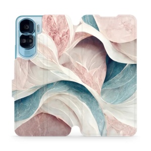 Flipové pouzdro Mobiwear - Honor 90 Lite 5G - VP33S Růžový a zelenkavý mramor