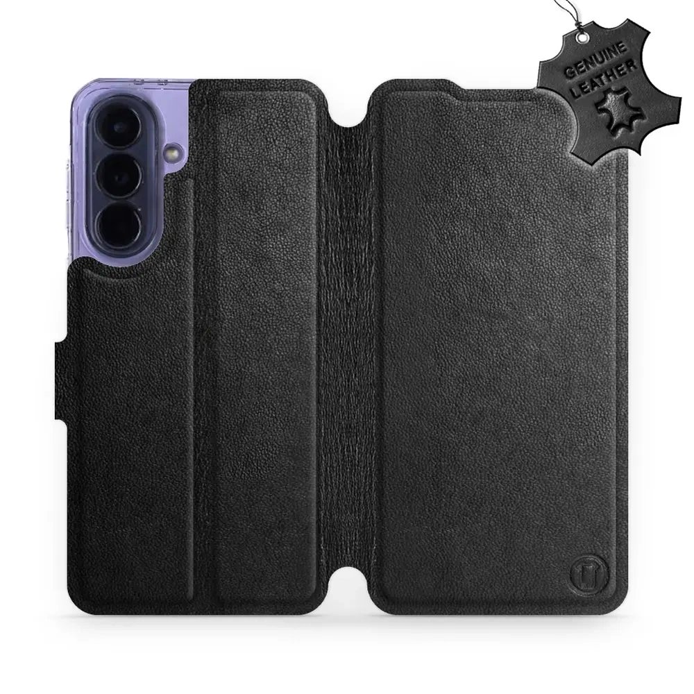 Kožené flip pouzdro Samsung Galaxy A57 5G Mobiwear v elegantním černém provedení