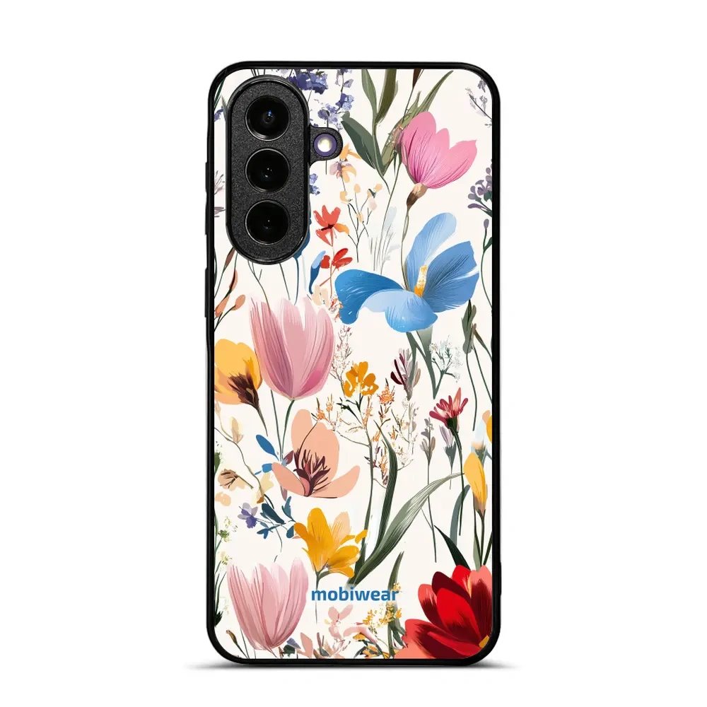 Lesklý glossy kryt na Samsung Galaxy A57 5G s barevným motivem květin Mobiwear